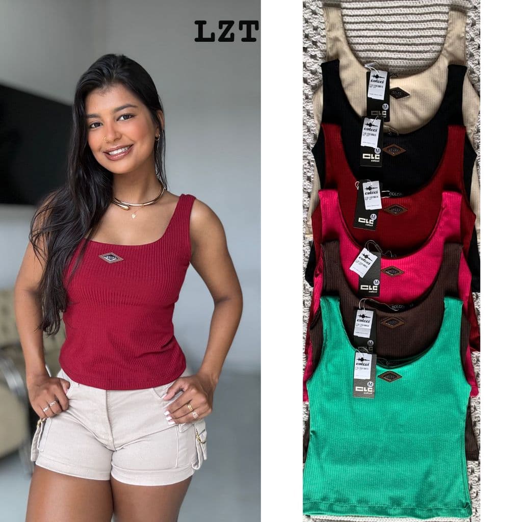 Regata Feminina Colcci Canelada Original Confortável Moda Premium