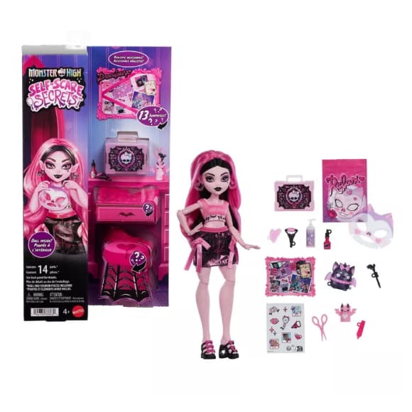 Boneca Draculaura Monster High Self-Scare Secrets c/ 13 Acessórios - Mattel