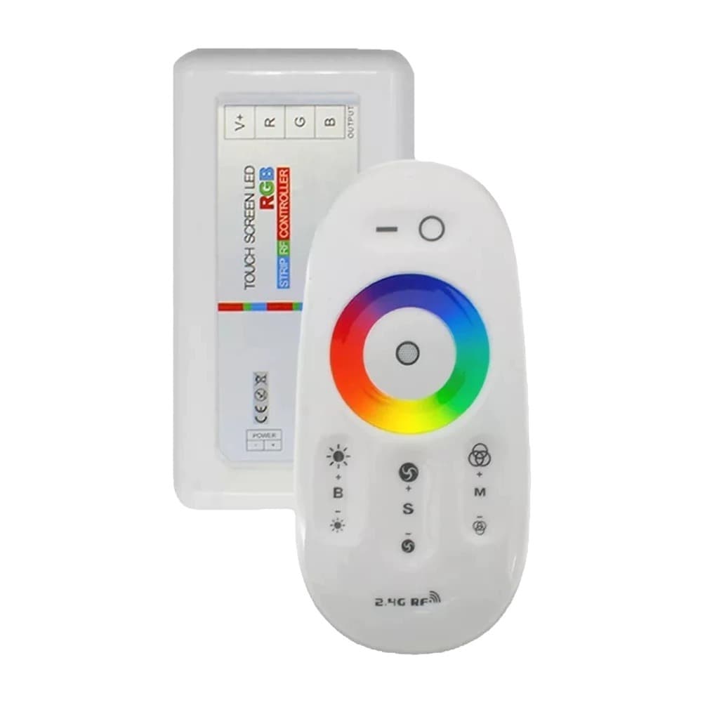 Controle RGB Touch Screen Wireless 30m Fita Led, Lampadas E Led De Piscina 2.4G