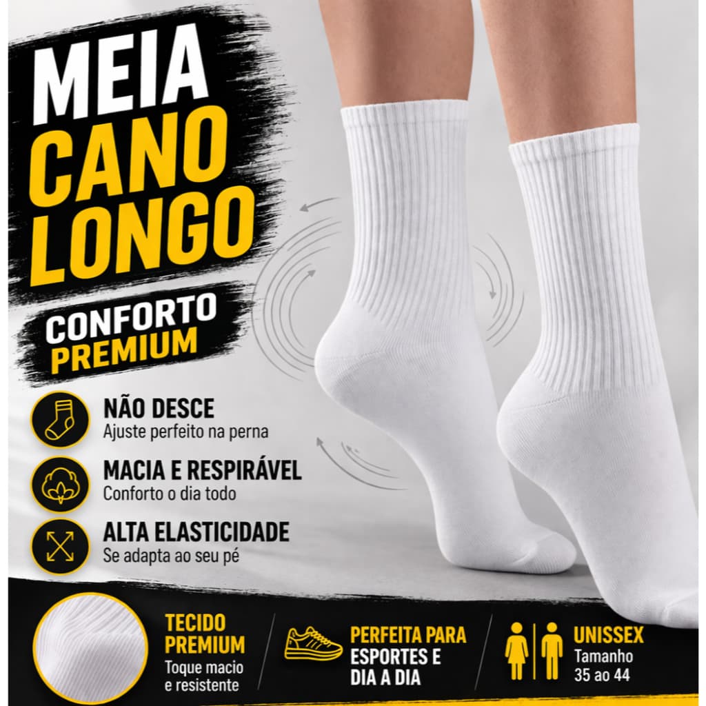 Kit Meias Cano Longo Básica Premium