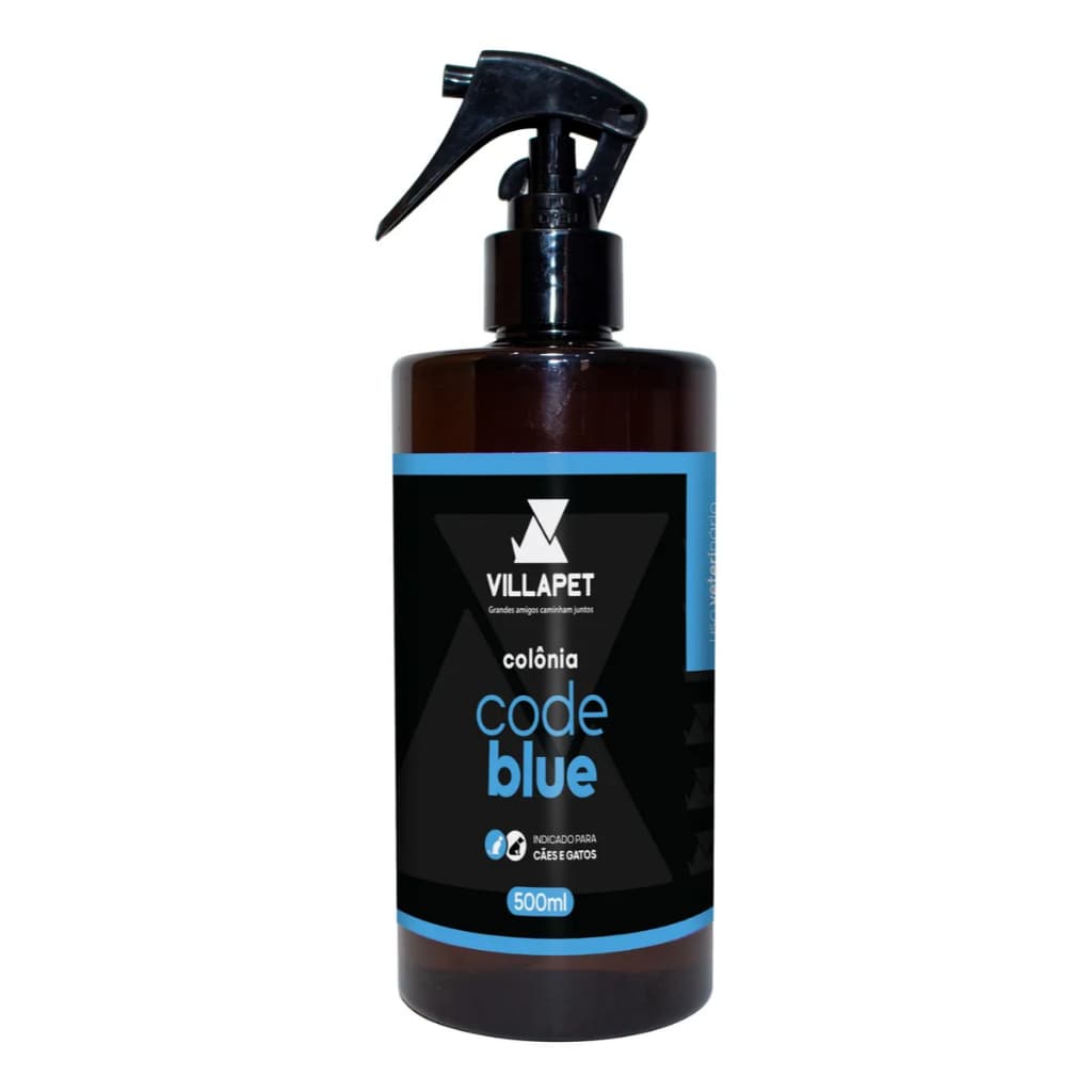 Colônia Pet Villapet Code Blue 500ml Cães E Gatos Perfume