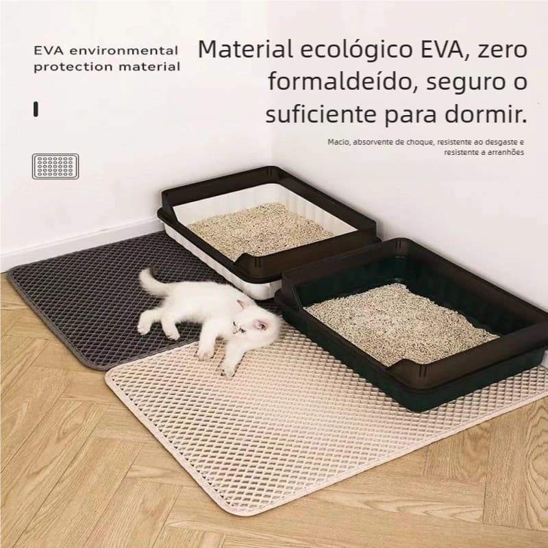 Tapete Simples para Areia de Gato! À Prova d'Água e Anti-Areia, Fácil de Limpar, Essencial para Produtos para Gatos