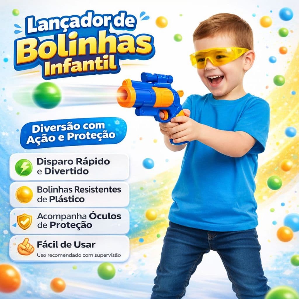 Brinquedo Lança Bolinhas Interativo Arminha De Bolinhas Com òculos Infantil  Pronta Entrega Imediata