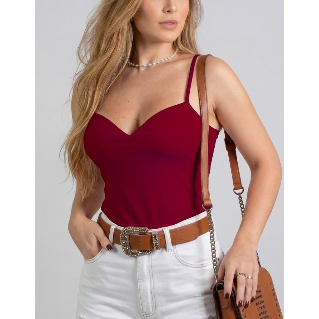 Blusa Feminina Regatinha Suplex Bojo Verão Alcinha Decote V Desperte Paixão com Look Elegante