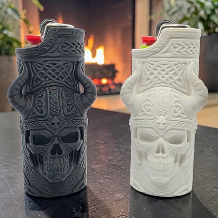 Case Para Isqueiro BIC Caveira Viking