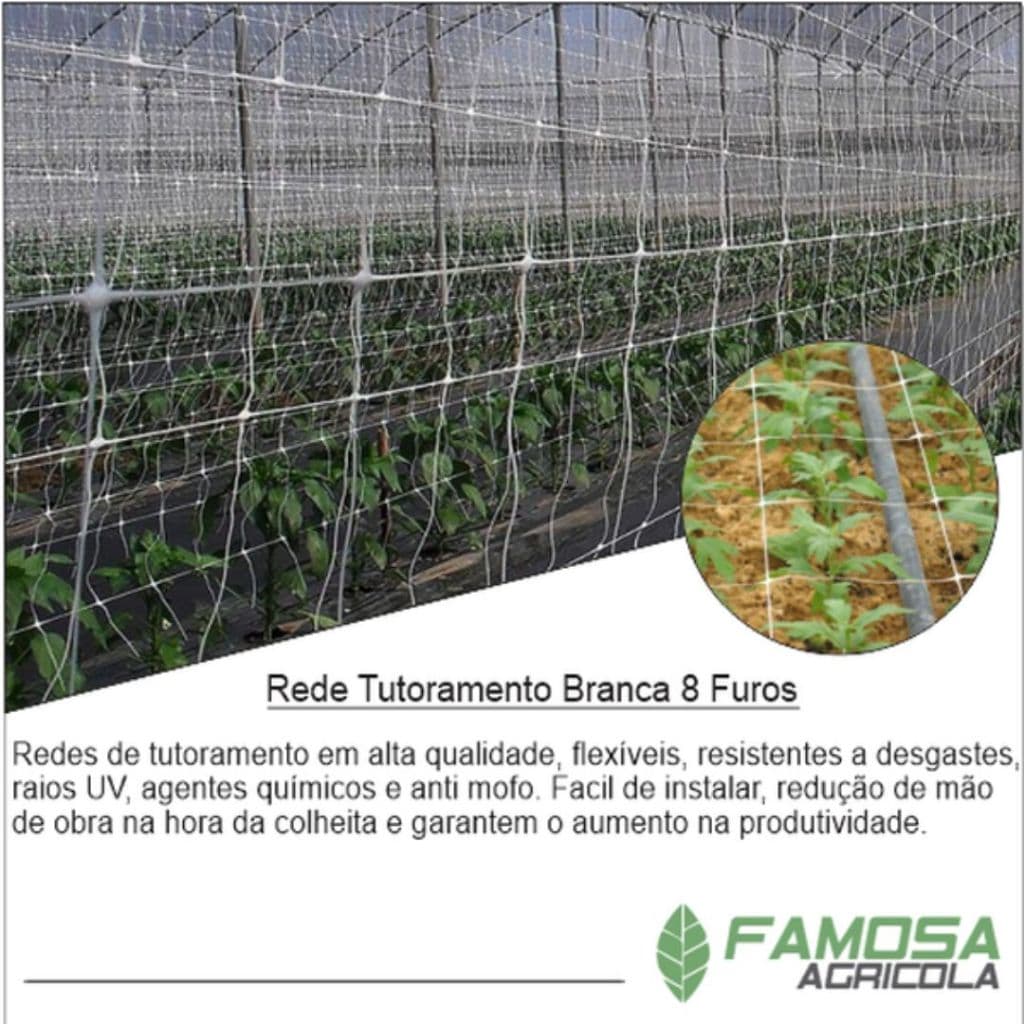 Rede de tutoramento branca 1,20 de altura  Para condução de plantas
