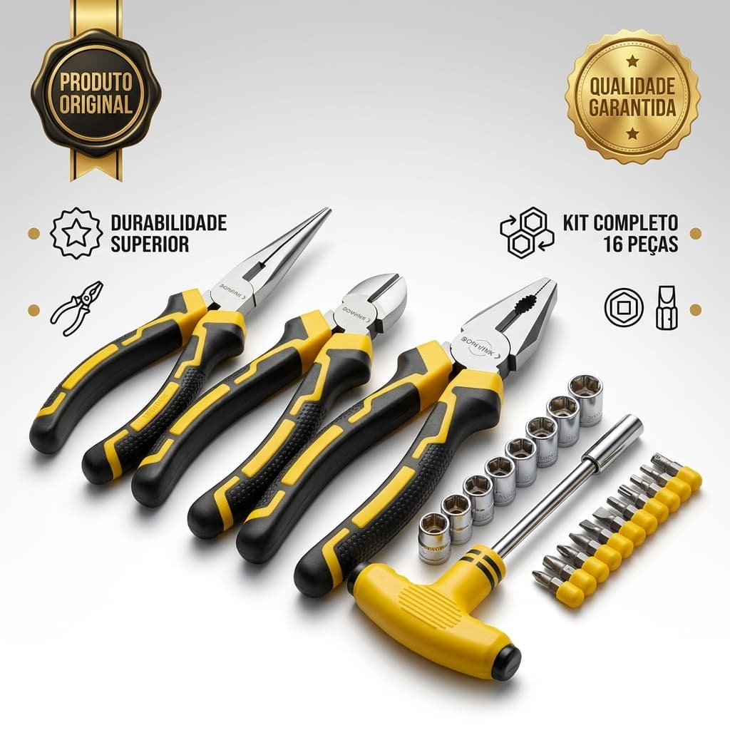 Kit Ferramentas Alicate Universal Alicate Corte Alicate Bico e Jogo chaves 21PC