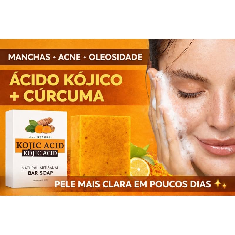 Sabonete Artesanal com Cúrcuma e Limão - Hidratação Profunda e Clareamento Natural