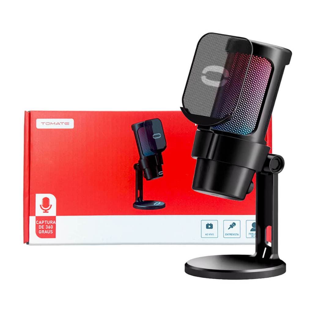 Microfone De Mesa Profissional Podcast Alta Sensibilidade Rbg USB
