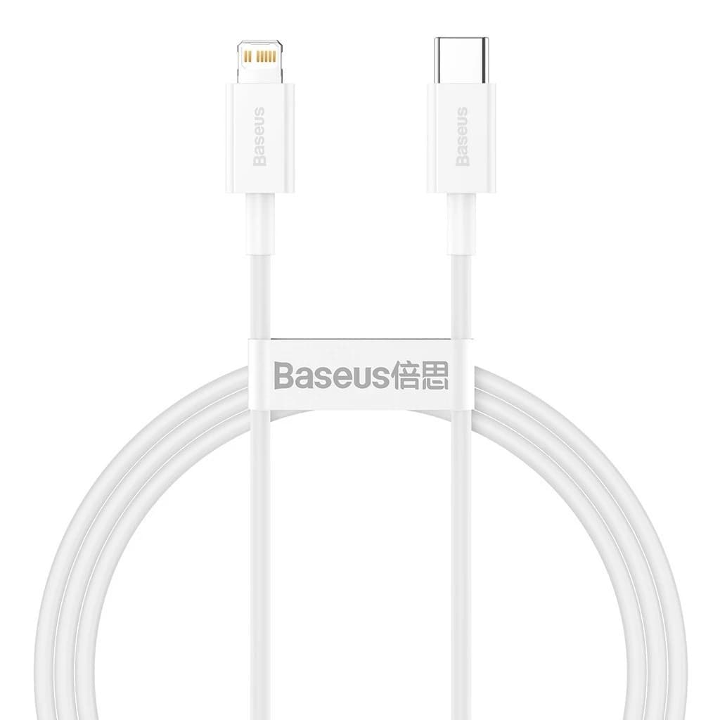 Cabo Tipo C para Lightning Baseus Superior Series Fast Charging Data 20W 2M e 1M - Branco