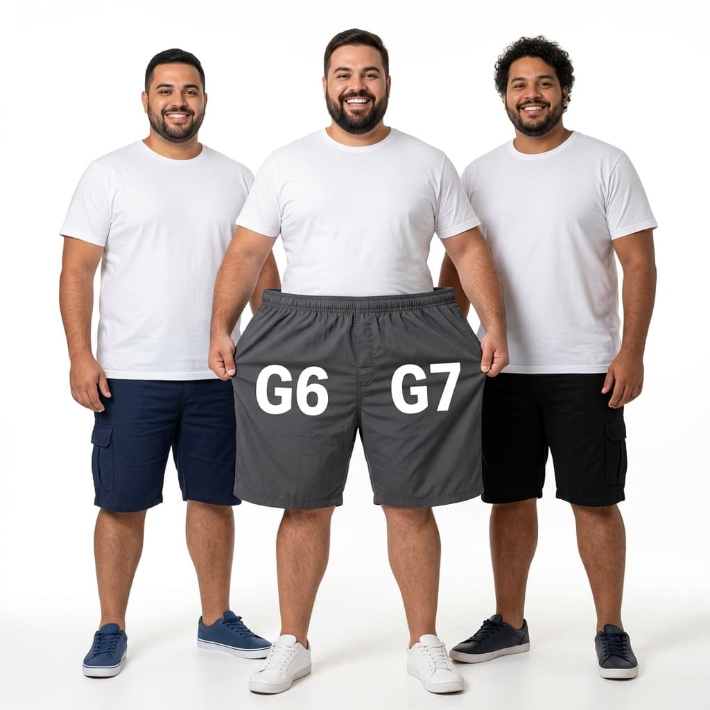 Kit 3  Bermuda Plus Size Masculina Esporte Academia G6 e G7