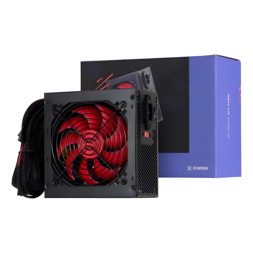 Fonte ATX 500W Fortrek Crusader PT Bivolt 110V/220V Silenciosa Potente Para PC Gamer e Escritório Alta Performance