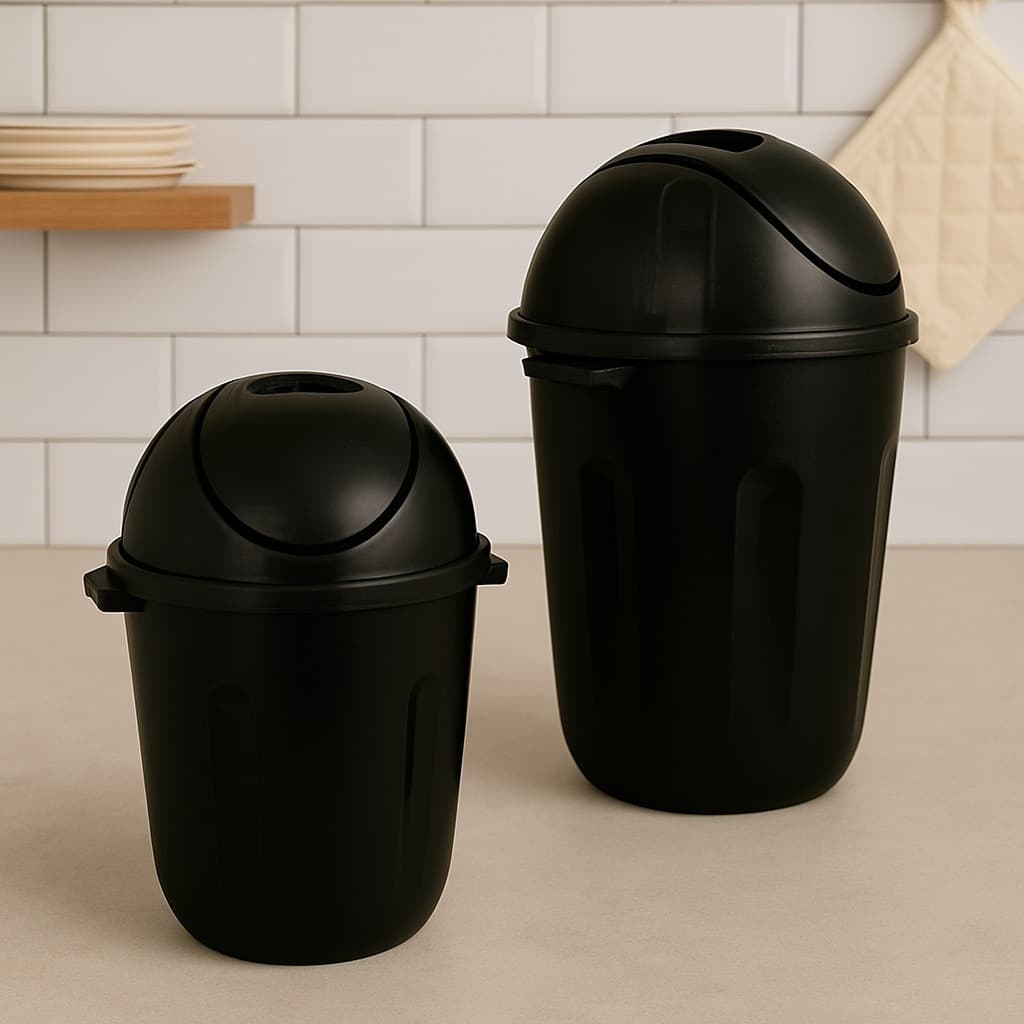 Lixeira Basculante de Plastico  Resistente 12L Escritório Preta