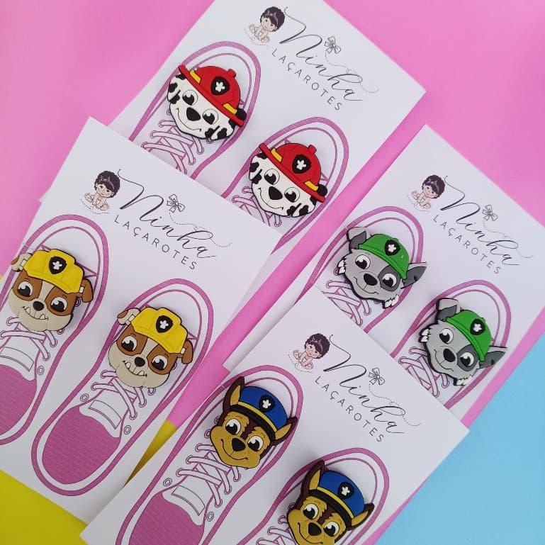 Apliques para tênis infantil patrulha Canina