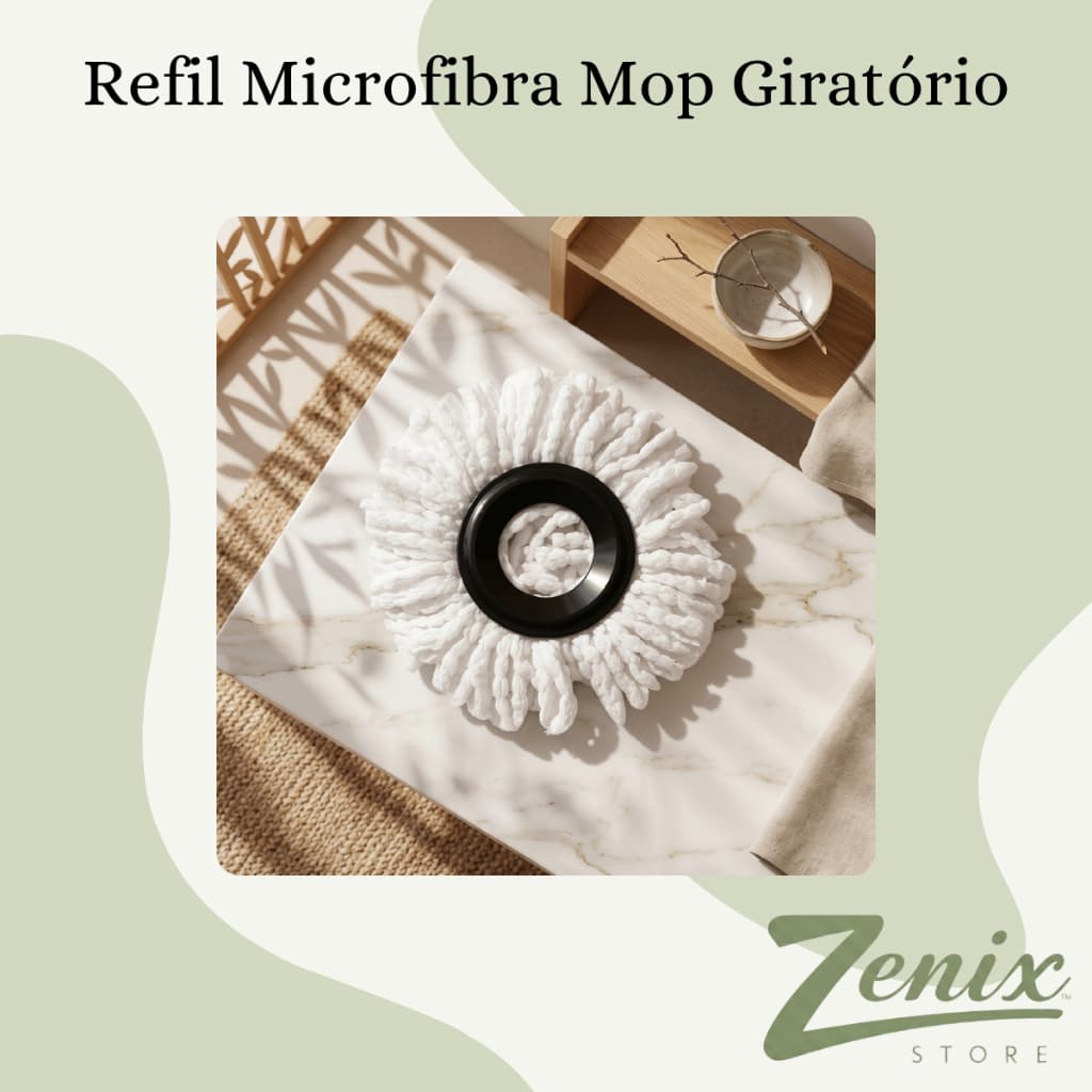 Refil Mop Giratório Alta Capacidade 8 Litros Sistema Eficiente Reutilizável Limpeza Rápida Pisos
