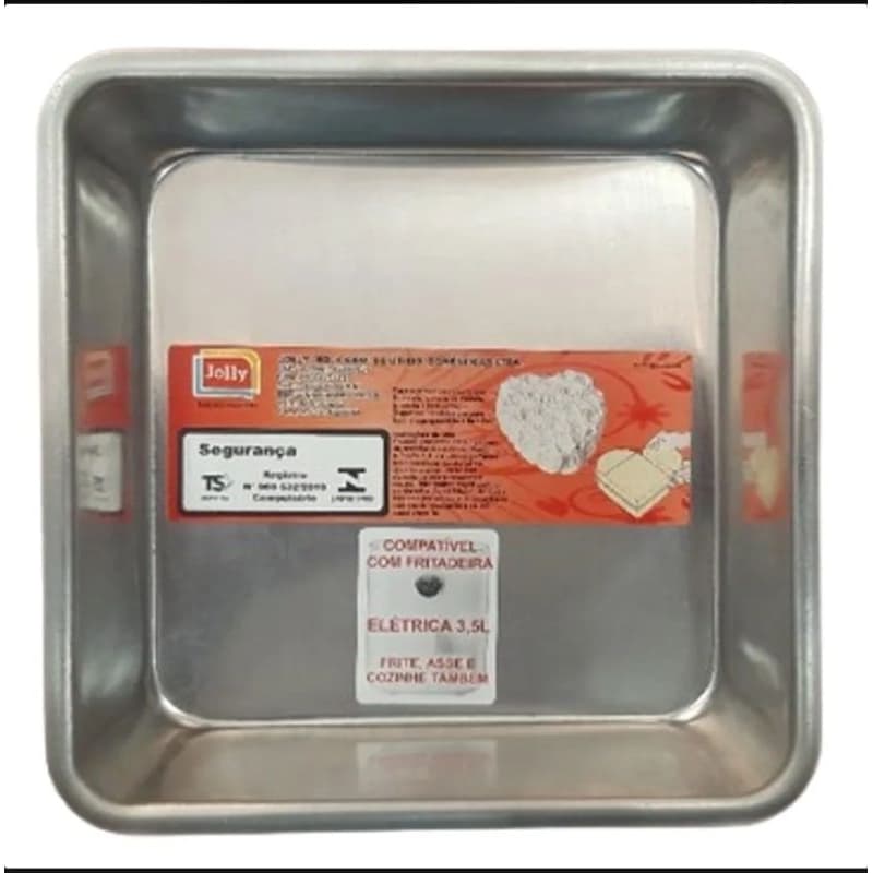 MINI FORMA ASSADEIRA JOLLY ALUMÍNIO POLIDO QUADRADA ALTA  FUNDA PARA BOLOS DOCES TORTAS . USO EM  FORNOS CONVENCIONAIS