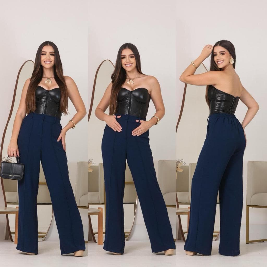 CALÇA PANTALONA FEMININA DUNA COM FORRO, BOTÂO E ELASTICO NA CINTURA TENDENCIA 2026