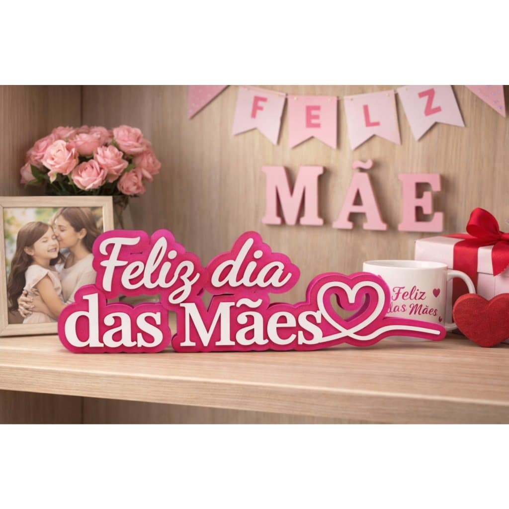 Frase personálizavel para Enfeite de Dia das Mães Decorativo