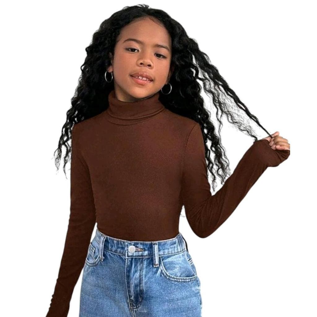 O Body de Criança Menina Manga Longa Gola Alta Básica Luxo Não Amassa Sempre Novo