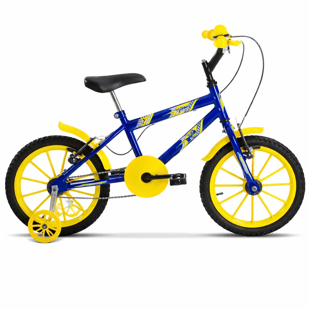 Bicicleta Infantil Aro 16 Azul Menino com Rodinha e Para Lama Ultrabike Masculino