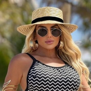 Chapéu Palheta Feminino Estilo Europeu ☀️ Boater Elegante Verão Praia Fashion