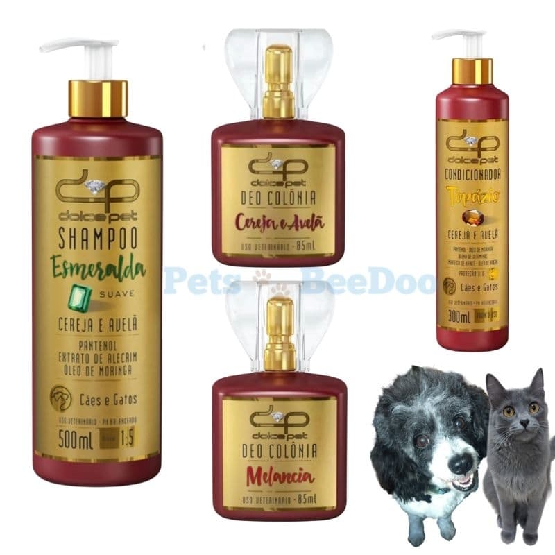 Shampoo Condicionador Perfume Colonia Dolce Pet Cereja e Avelã Opções