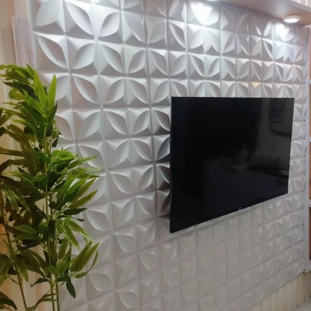 Placas de Revestimento 3d em PVC  Preto e Branco De Parede Decorativa 25cm Kit C/240 UN