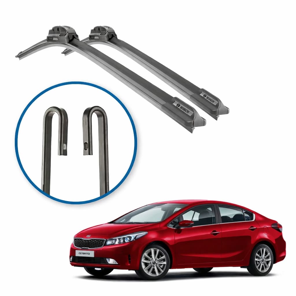Par Palhetas Limpador Parabrisa Kia Cerato Dianteiro Encaixe Gancho Premium
