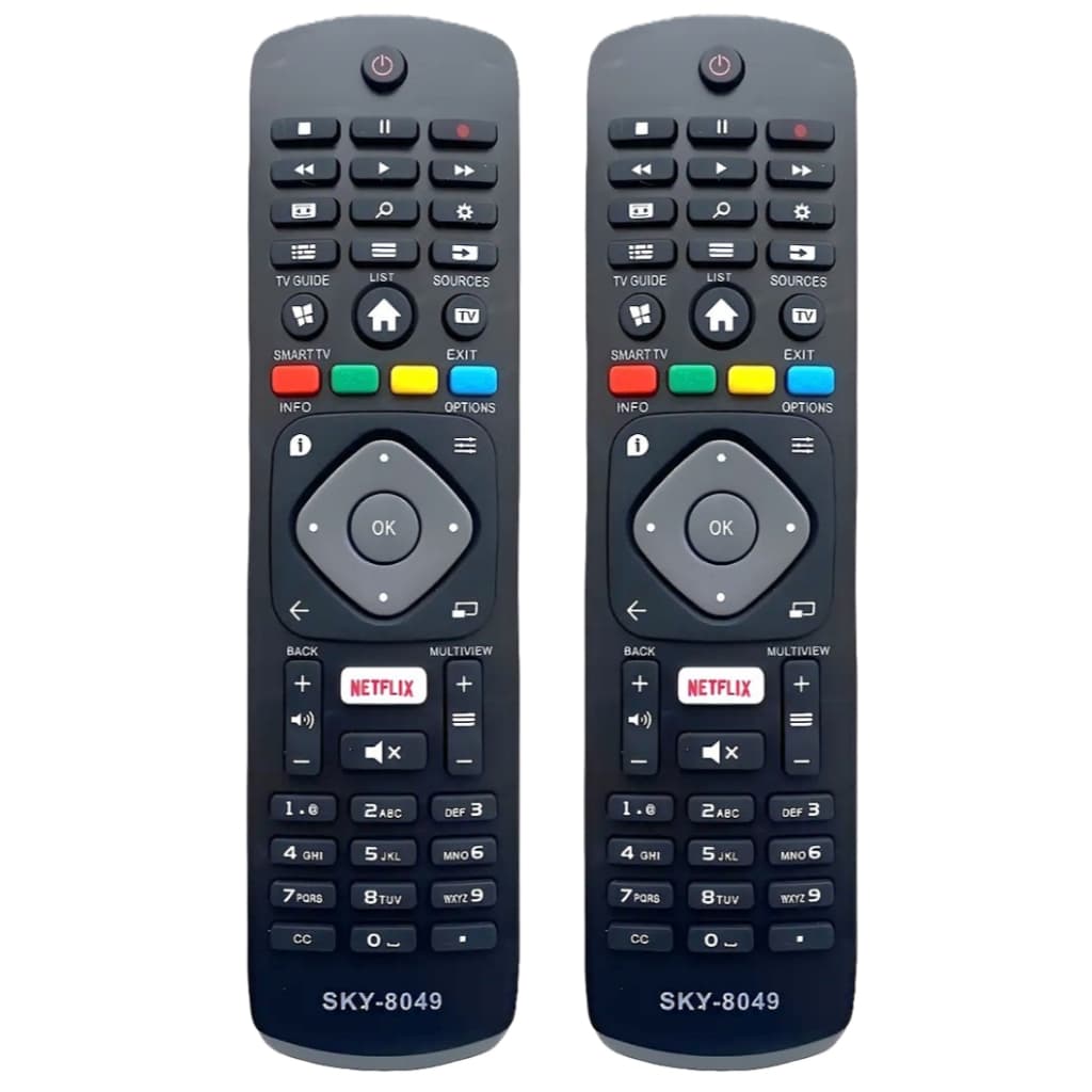 Kit 2 Controles Remoto Compatível com TVPhilips Smart Netflix