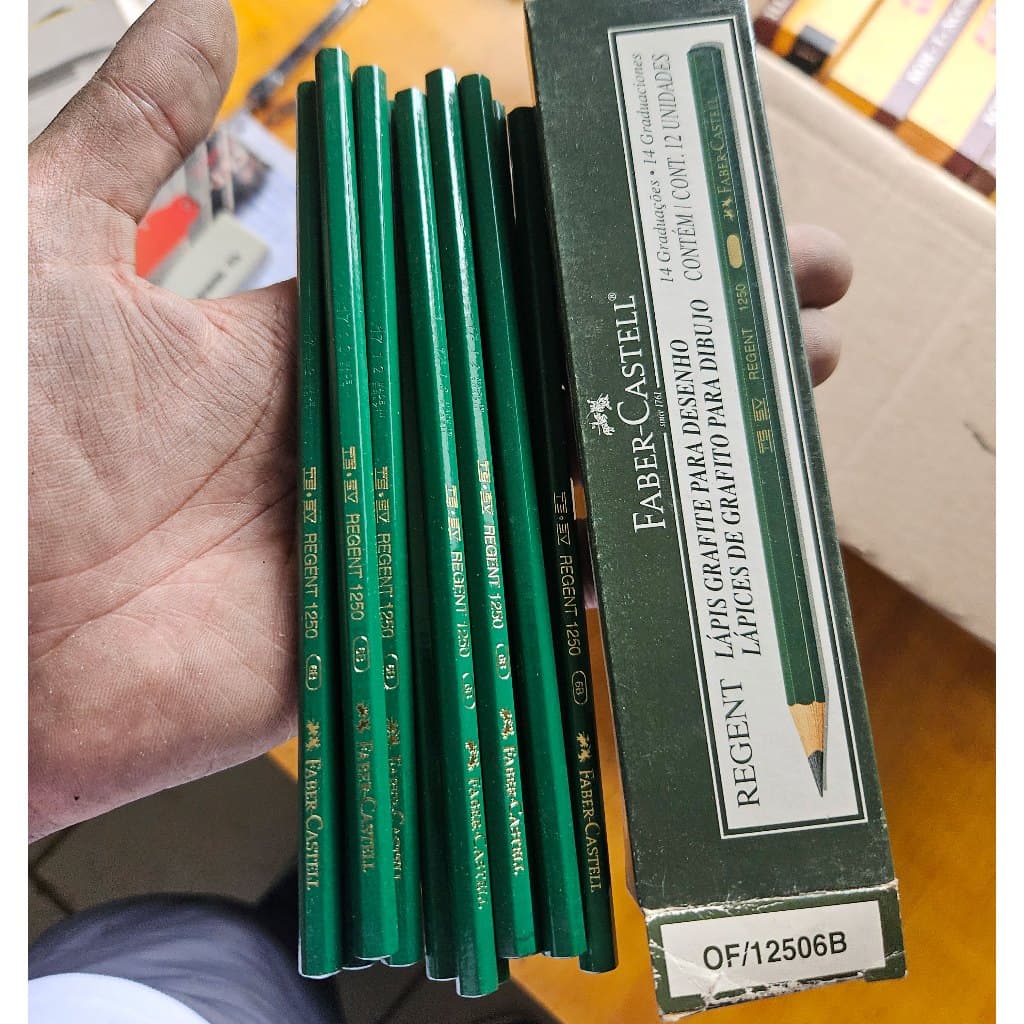Caixa 12 Lápis Faber-Castell Regent 1250 6B - Vintage (Novo/Sem Uso)