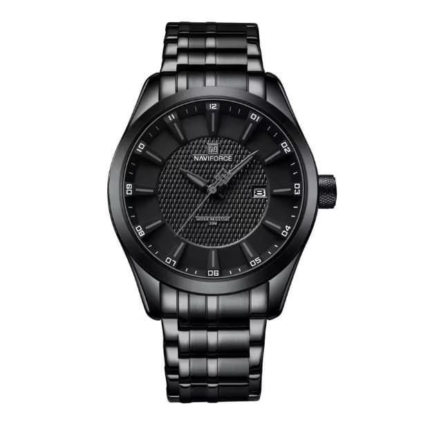 Relógio Masculino Naviforce Original Aço Preto Luxo Calendário