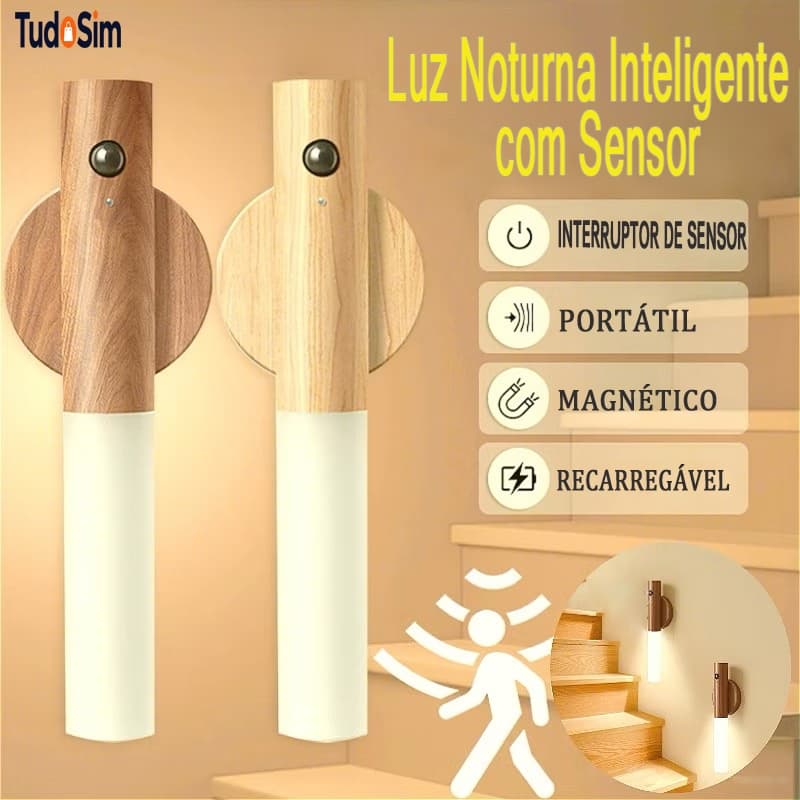 Luminária de parede Led Recarregável Recarregável Portátil Bastão com sensor LED inteligente