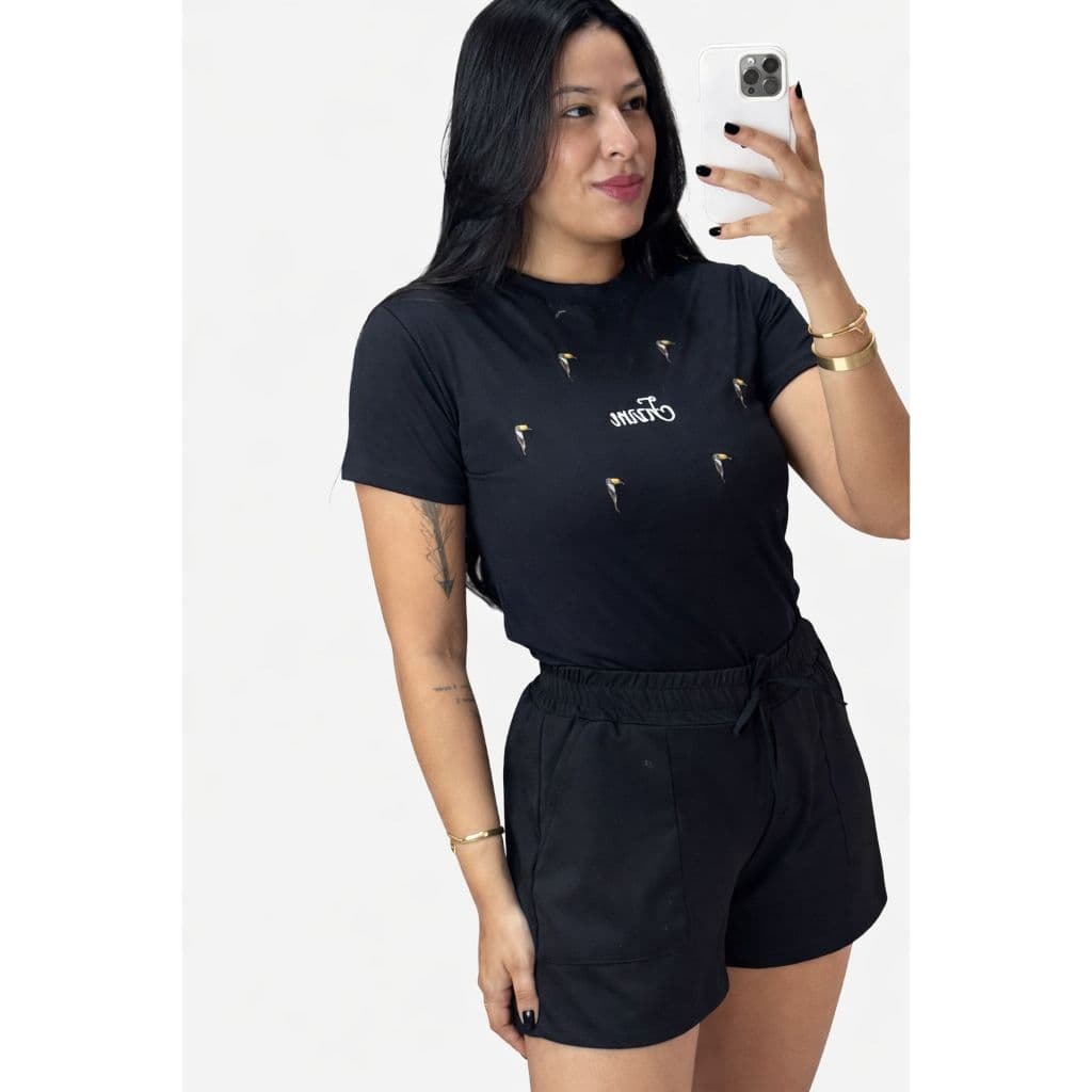 T-shirt Feminina Bordada - Camiseta Feminina Bordada FARME