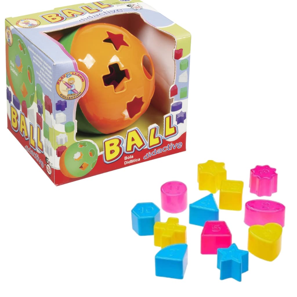 Brinquedo Educativo Bola Didática e Encaixe Com Peças Para Encaixar