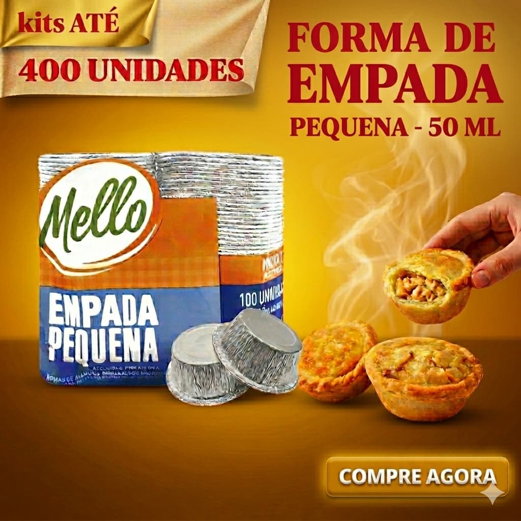 KIT Forma De Empada 50ml - forma Queijadinha Empadinha Alumínio Mello KITs 100, 200, 300, 400 UN