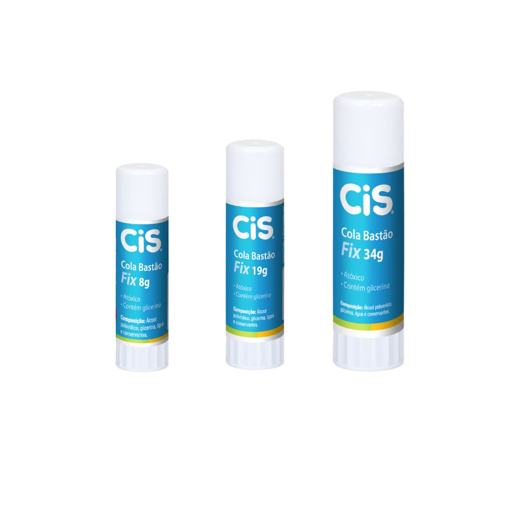 Cola Bastão CIS Fix 8g 19g 34g Ideal Para Escola e Artesanato