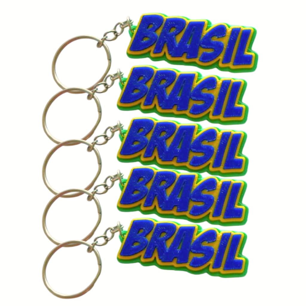 Kit 5 chaveiros Brasil copa do mundo futebol 3D impressora azul
