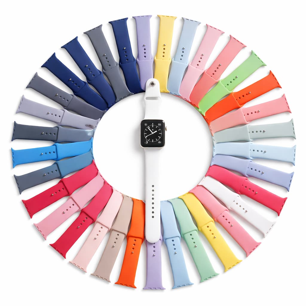 Pulseira de silicone Lisa para Smartwatch 38 a 41mm e 42 a 49mm Premium Apple Watch e Microwear