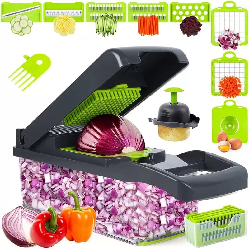 Processador de Alimentos Multifuncional 15 em 1 - Cortador, Ralador com Acessórios para Cozinha