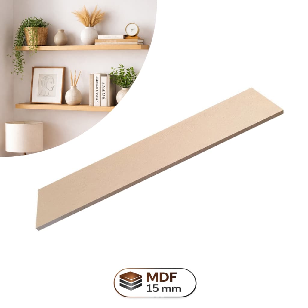 Kit Chapa Madeira Prateleira MDF Crú 15mm 70x30cm