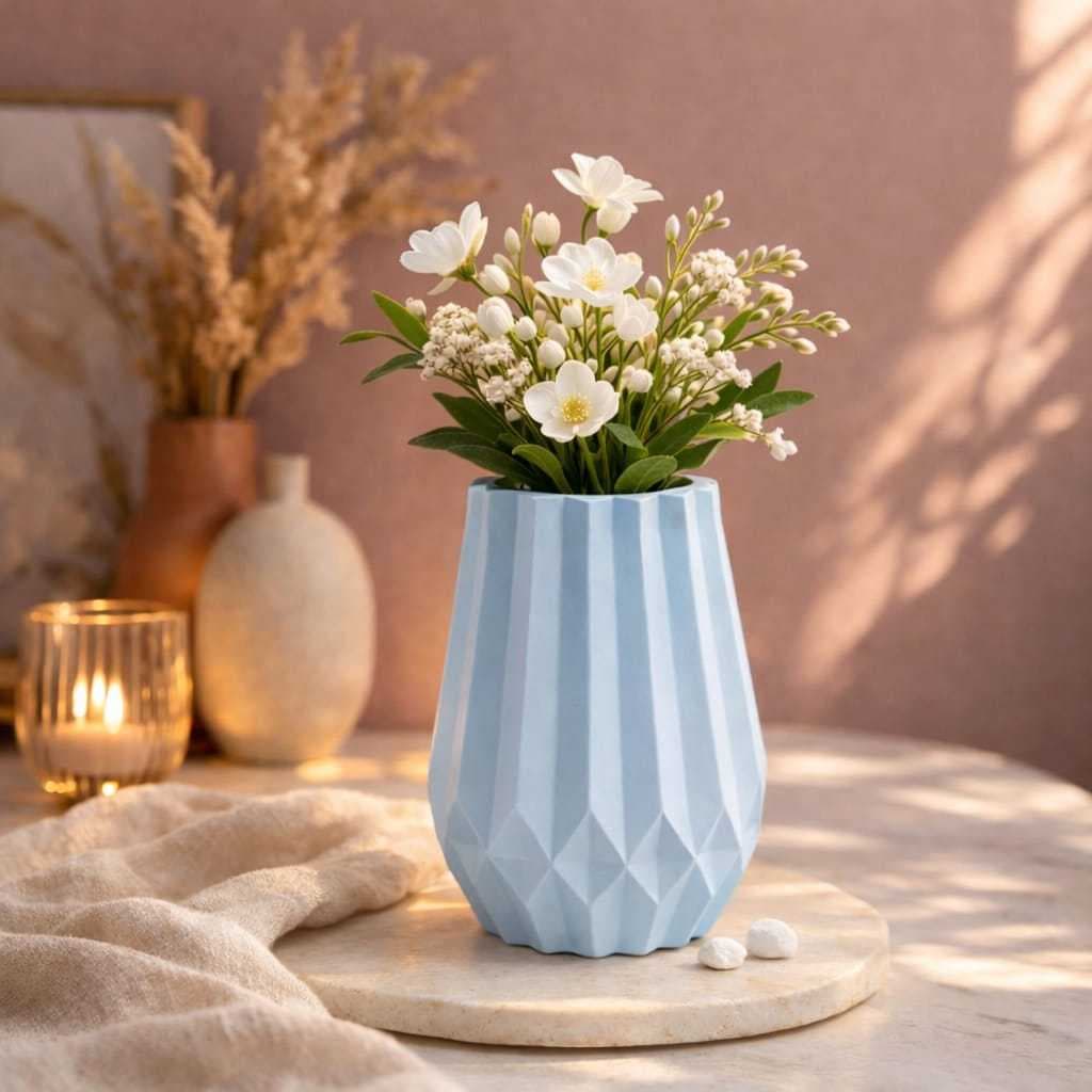 Vaso de Gesso 10,5cm Multicor | azul verde rosa cinza branco decoração casa mesa estante