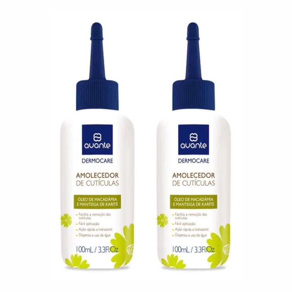 Kit 2 Amolecedor de Cutículas Avante 100ml 💅 Óleo de Macadâmia Hidratação
