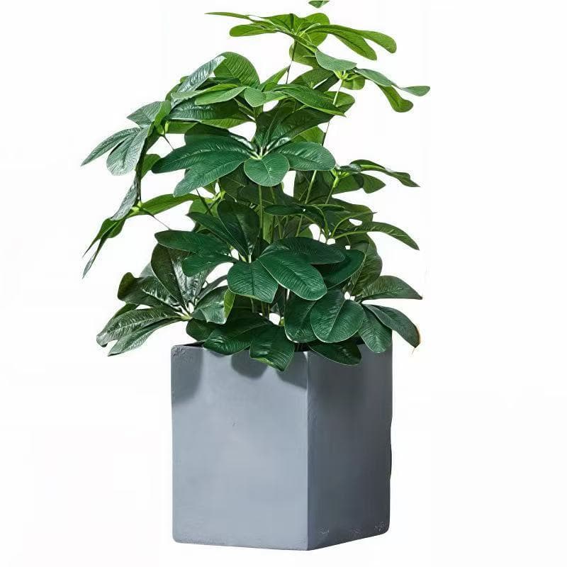Planta artificial de 70 cm com 18 ramos de Schefflera chinensis e folhas grandes/sem vaso