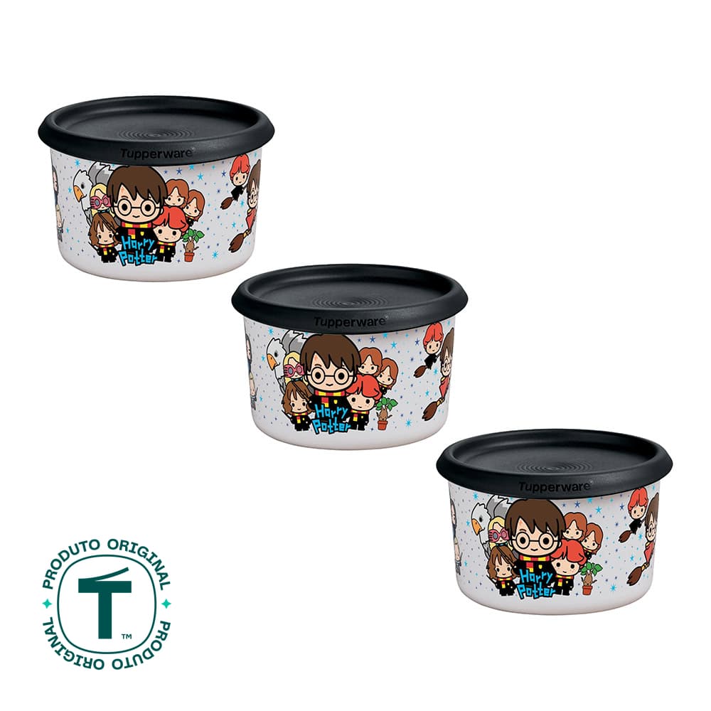 Kit 3 Pote Tupperware Mini Instantânea Mágica Harry Potter Colorido 575ml