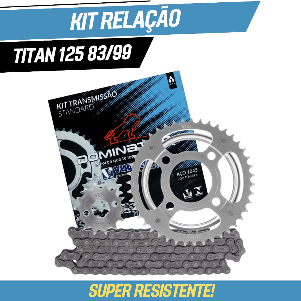 Kit Relação Transmissão Tração Titan 125 83 Até 99 (43T+14T-428H+116L)