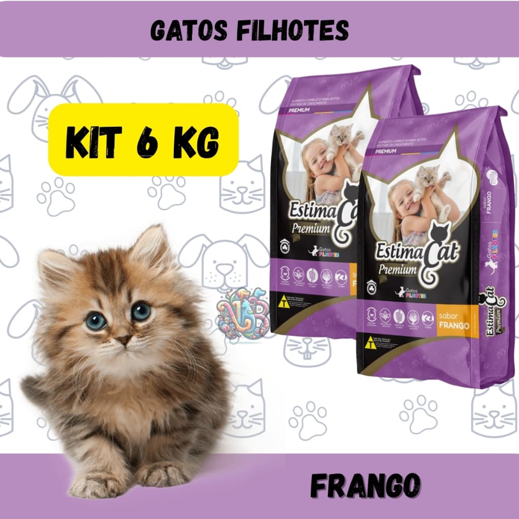 Ração  Gatos Filhotes Frango EstimaCat 6kg