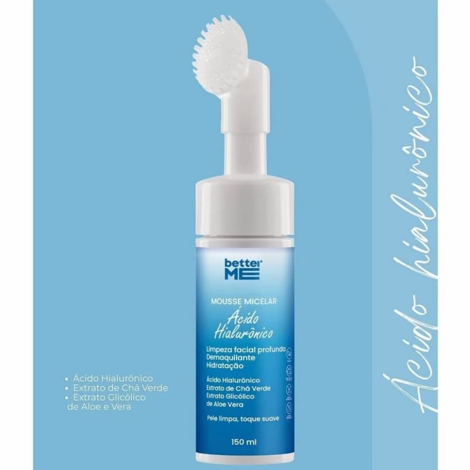 Mousse Micelar de Limpeza Facial Ácido Hialurônico 150ml - Better Me