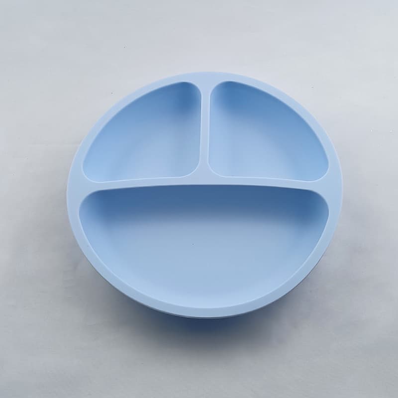 Prato Infantil 100% Silicone Com 3 Divisórias e Ventosas