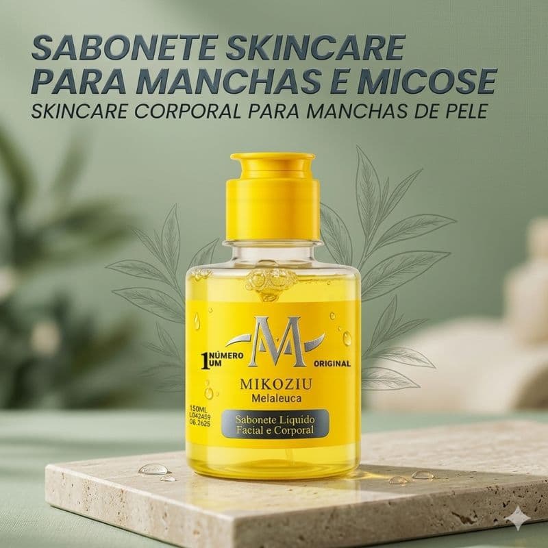 Sabonete Líquido Mikoziu Melaleuca Facial e Corporal - Combate Micose, Manchas e Oleosidade 150ml