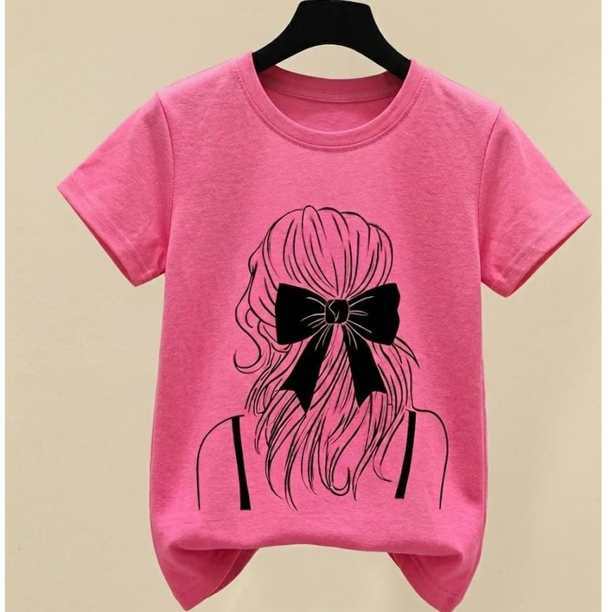 Camiseta Infantil Feminina Menina de Laço